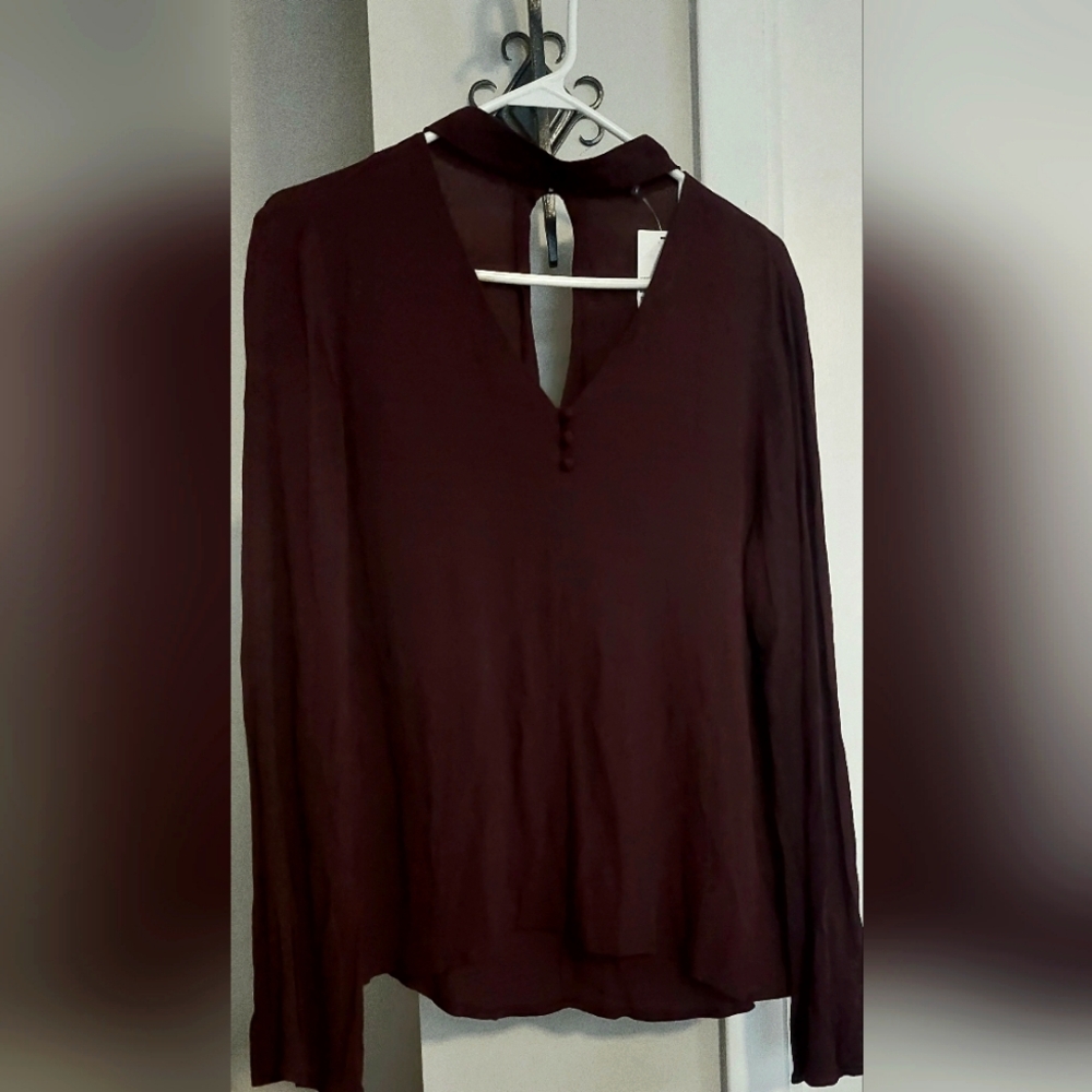 Sanctuary Burgundy Blouse Long Sleeve Small